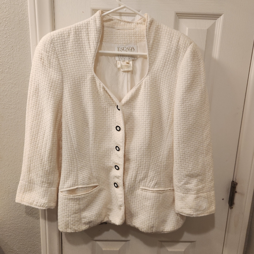 Escada couture cotton/silk blazer size 42/L/12